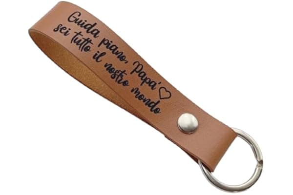 Portachiavi uomo Personalizzato, Portachiavi in vera pelle pregiata, Idea Regalo per la festa del papà, Portachiavi uomo inciso laser