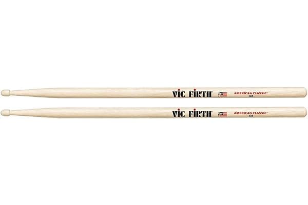 Vic Firth Bacchette per Batteria Serie American Classic 5A Hickory Americano Punta di Legno