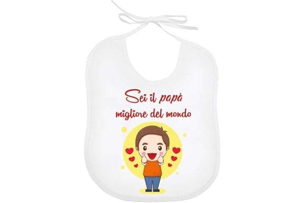 La Ruotante Bavaglino bavetta papà miglior mondo speciale work progress super auguri regalo nascita