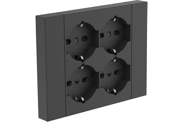 Electraline 22115 Multipresa da incasso Quadra 4 Posti Universali P40, compatibile con tutte le scatole da incasso 3 posti (muratura o cartongesso)