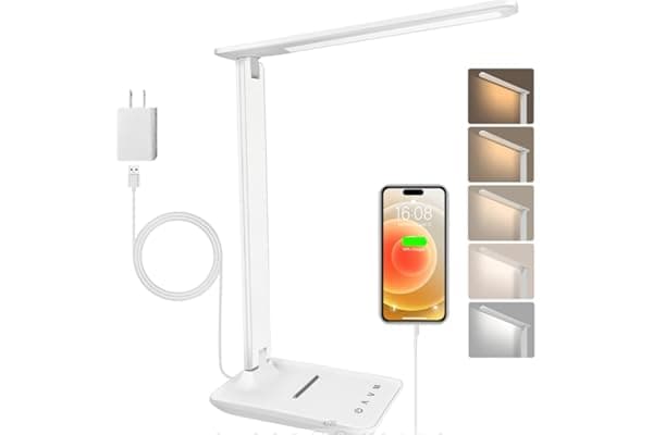 lampada da scrivania,lampada da lettura,dimmerabile lampada da tavolocon porta USB, 3 modalità di illuminazione, lampada da comodino pieghevole per lettura,unghie,lavoro,studiare,ufficio,dormitorio