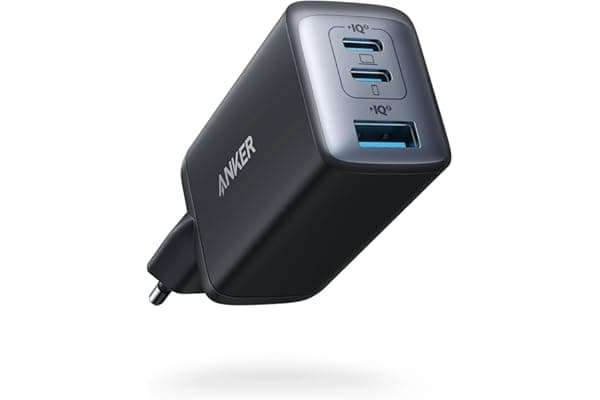 Anker Caricatore USB C rapido 735 (Nano II 65W) Pod a 3 Porte PPS, Alimentatore Compatto USB C per MacBook PRO/Air, iPad PRO, Steam Deck, Galaxy S20, dell XPS 13, Note 20, iPhone 17 Pro Max/16, Pixel