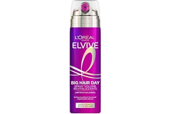 L'Oréal Paris Elvive Spray Rivitalizzante, Per Capelli Fini e Sottili, Effetto Volume Istantaneo, Con Peptidi di Collagene, Erogatore Multi-Getto, Big Hair Day, 200 ml