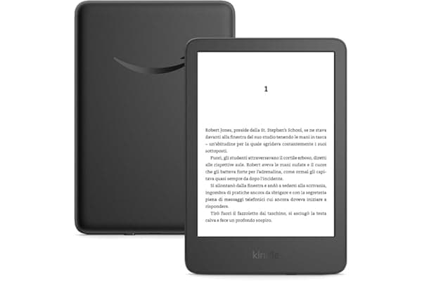 Amazon Kindle (Ultimo modello) - Il più leggero e compatto, con schermo antiriflesso, cambio pagina più rapido, illuminazione frontale regolabile - 16 GB - Senza pubblicità - Nero