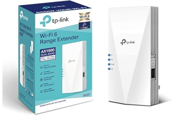 TP-Link Ripetitore WiFi 6 RE500X, Amplificatore Dual Band AX1500Mbps, Extender WiFi Potente, Access Point, 1 Porta Gigabit Ethernet, Compatibile con Tutti i Box Internet