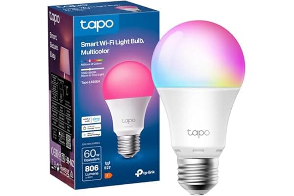 Tapo L530EA Lampadina WiFi Intelligente LED Smart Multicolore, E27, Compatibile con Alexa, 806 lumen, 9W(Equivalente 60 W), Controllo Remoto tramite APP