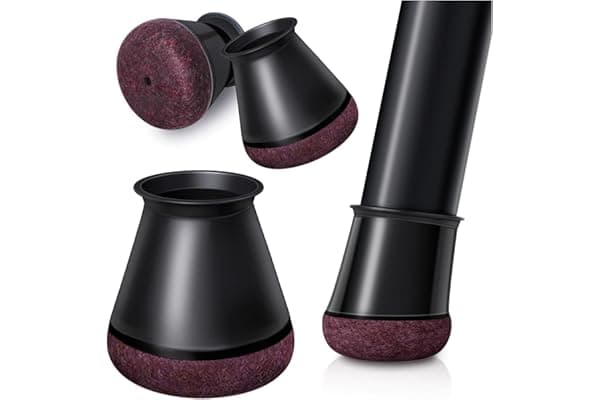 OCONDA 24 Pezzi Gommini per Sedie Rotondi Silicone, Feltrini per Gambe di Mobili, Proteggere il Pavimento dal Rumore Nero (Fit:14-20mm)