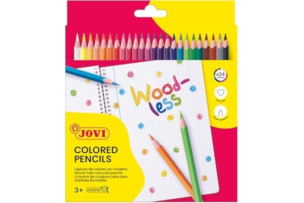 Jovi 73424 Matite Colorate Woodless, 24 Pezzi, Colori Assortiti (734/24), Taglia Unica