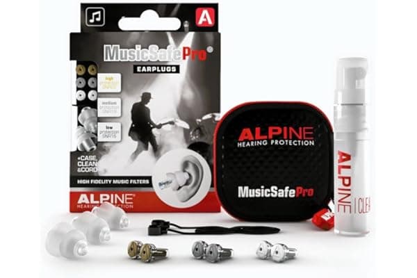 Alpine MusicSafe Pro - Tappi per le orecchie ad alta fedeltà per musicisti – Tre set di filtri intercambiabili (16, 20 e 22 dB) – Ideali per concerti e sala prove – Riutilizzabili – Trasparenti