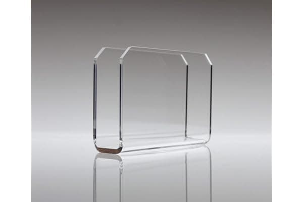 AGPLEX Portatovaglioli da tavola in vetro Acrilico Plexig. 120x47x85mm, bordi lisci spessore 5mm Porta tovaglioli da tavolo per cucina, casa, ristorante, bar e hotel - Made in italy