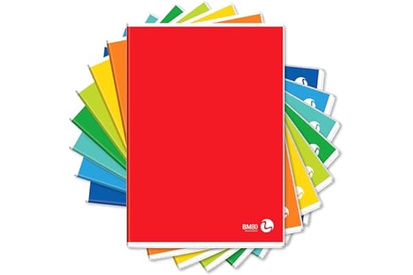 Bm - BeMore – Color Basic 0110603 – Quaderno Formato A4 (21Cm X 29,7Cm) – Rigatura 5Mm – Quadretti 5 Mm Senza Margini Per Elementari E Medie– Carta 80G/Mq – Colori Assortiti – Confezione Da 10 Pezzi