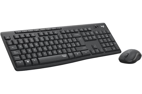 Logitech MK295 Silent Wireless Combo tastiera e mouse con tecnologia SilentTouch, tastierino numerico, tracciamento ottico avanzato, wireless senza ritardi, 90% di rumore in meno, ITA QWERTY - Nero