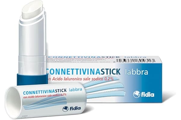 Fidia Farmaceutici ConnettivinaStick Labbra - Stick da 3g a Base di Acido Ialuronico 0,2%, per Labbra Danneggiate, Secche e Screpolate