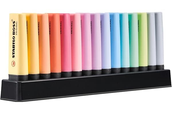 STABILO BOSS ORIGINAL Pastel - Evidenziatore - Desk-Set - 15 Evidenziatori Pastel
