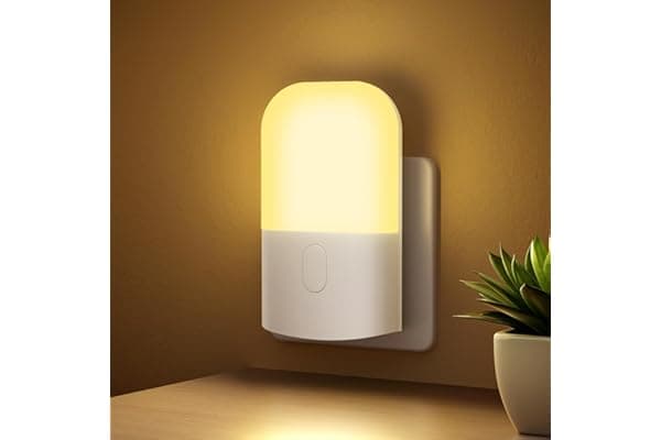 GRIFEMA GD101-1 Luce Notturna per Bambini 3 Livelli di Luminosità Regolabili, Luce Notturna con Sensore di Luce per Cameretta, Bagno, Corridoio, Cucina, Scale, 2700K Bianco Caldo
