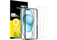 NEW'C 3 Pezzi, Vetro Temperato per iPhone 16, iPhone 15 (6,1 Pollici), Pellicola Prottetiva Anti Graffio - Ultra resistente…