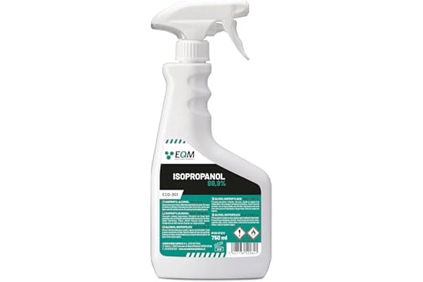 EQM - ECO-301 - Isopropanolo - Alcool Isopropilico 99,9% - 750 ML - Pulizia di componenti elettronici, lenti e schermi - Pulizia delle resine stampa 3D - Detergente per vetri, sgrassatore
