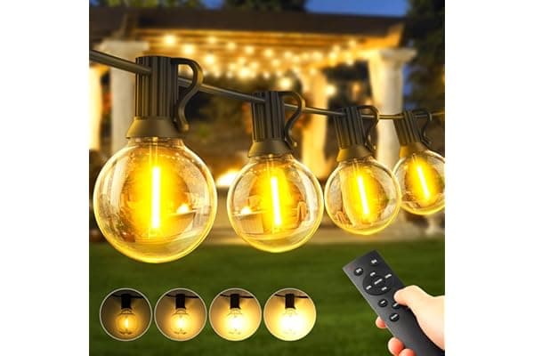 30 Metri Esterno Luci Giardino Catena - LED Lampadine Luminosa Gazebo Filo Illuminazione Balcone Lucine Terrazzo Luce Lampade Fila Interno Corrente Ghirlanda Serie Campeggio Outdoor Decorative Feste
