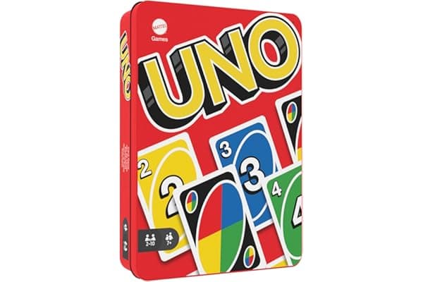 Mattel Games UNO - l'iconico gioco di carte per tutta la famiglia in confezione di metallo da collezione, 112 carte riciclabili per serate di gioco e feste tra amici, giocattolo, 7+ anni, HGB63