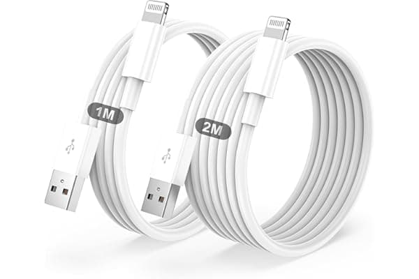 Cavo For IPhone Originale Per Apple Certificato MFi,Cavetto USB Lightning Ricarica 2Pezzi 1M+2M Per iPhone 14/13/12/11/Pro/Pro Max/Min/XR/XS/X 8/7/6s/6/5/Plus/SE/SE 2/iPad Mini 4 caricatore cavi