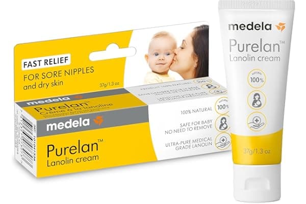 Medela Purelan Crema alla Lanolina per Capezzoli, Sollievo Rapido per Capezzoli Dolenti e Pelle Secca, a Base di Ingredienti Naturali, Ipoallergenica e Dermatologicamente Testata, Senza Profumo, 37 g