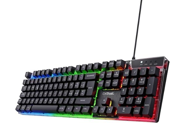 GXTrust 835 Azor Tastiera Gaming, Layout Italiano QWERTY, USB, Anti-ghosting, Tastiera Retroilluminata LED RGB per PC, Computer, Laptop, Mac - Nero