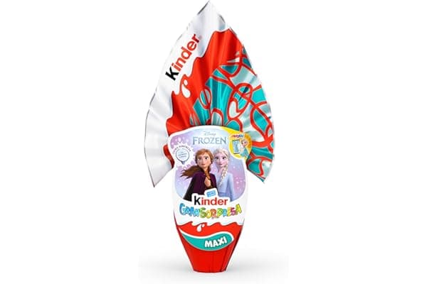 Kinder GranSorpresa Maxi Disney Frozen, Uovo di Pasqua Kinder 2026 di Finissimo Cioccolato al Latte con Sorpresa Disney Frozen, 220 g