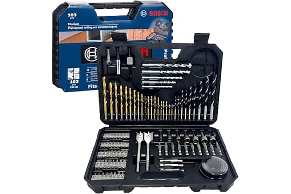 Bosch Professional Set Punte E Bit Per Legno, Pietra E Metallo, Accessori Per Utensili Di Foratura E Avvitamento, 103 Pezzi