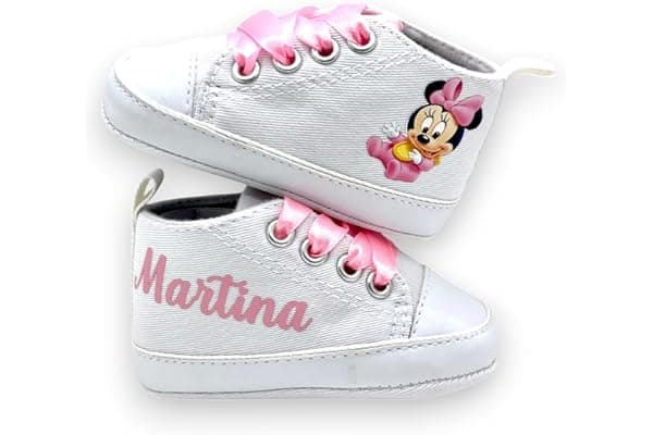 LulluLab Scarpine Neonato personalizzate con nome, primi passi, ottima idea regalo.