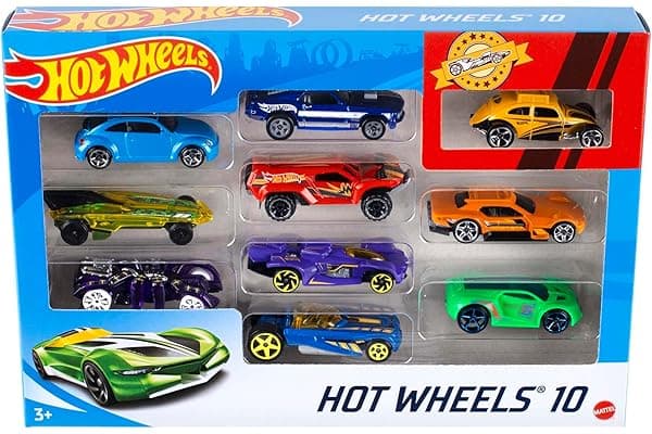Hot Wheels - Set Macchinine da 10 Veicoli in Scala 1:64, con Decorazioni Mozzafiato, da Collezionare, Single, 54886