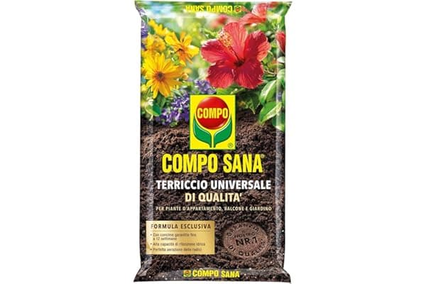 COMPO SANA Terriccio Universale di qualità, Per piante d'appartamento, balcone e giardino, 5 l