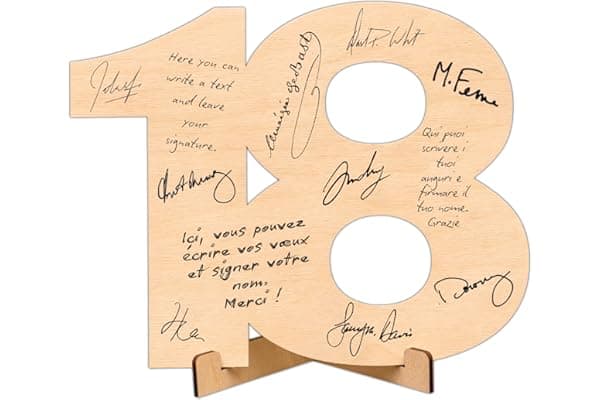 CUBIBOO 18 Decorazioni Numeri in Legno Supporto - Bomboniere 18 Anni Ragazzo - Decorazioni 18 Anni Ragazza