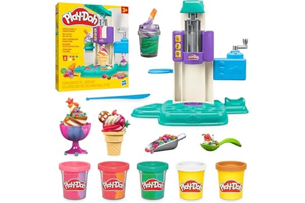 Play-Doh Il mio Gelato Arcobaleno, Set di Plastilina Creativa con Gelatiera, Regalo per Bambini e Bambine di 3+ Anni, con Accessori e 5 Vasetti di Pasta Modellabile Multicolore