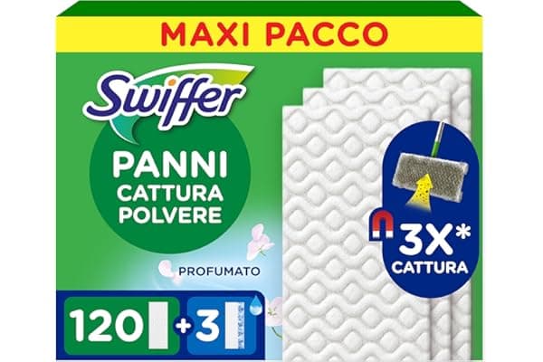 120 Pezzi Swiffer Ricambi Panni Catturapolvere Per Scopa E 3 Pezzi Ricambi Panni Lavapavimenti, Per Catturare E Intrappolare 3 Volte Più Polvere, Sporco E Peli Di Una Scopa Tradizionale